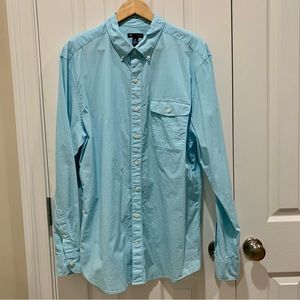 Men’s GAP Blue Cotton Slim Fit Button Down Oxford Shirt Top XL
